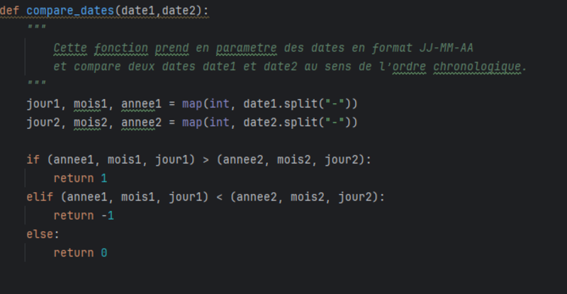 Comparaison de dates