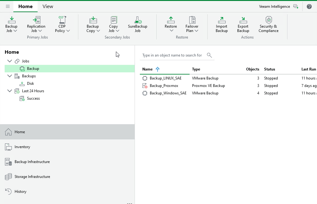Capture Veeam
